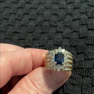 LeVian Sapphire and Diamond Ring